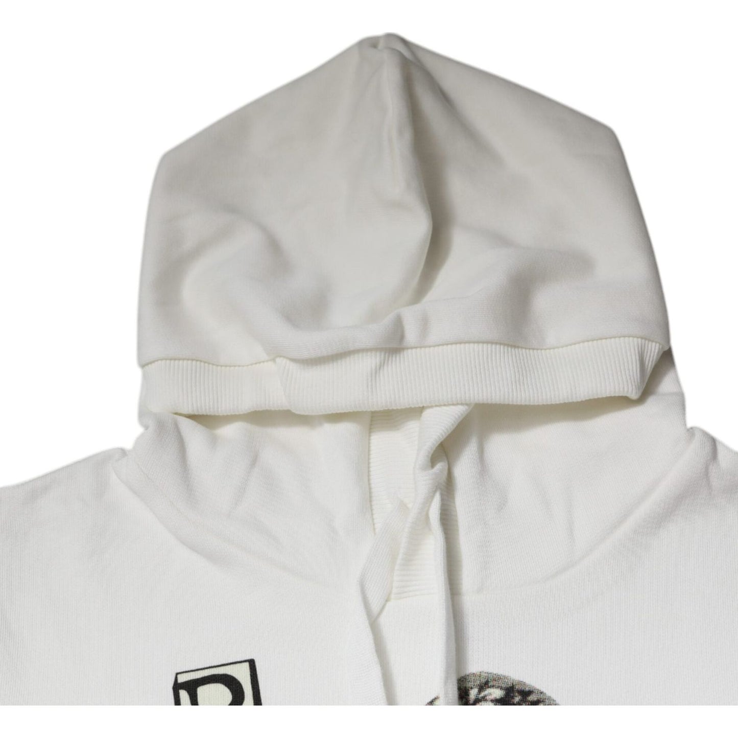 Dolce & Gabbana White Caesar Cotton Hooded Pullover Sweater TSH87568-44