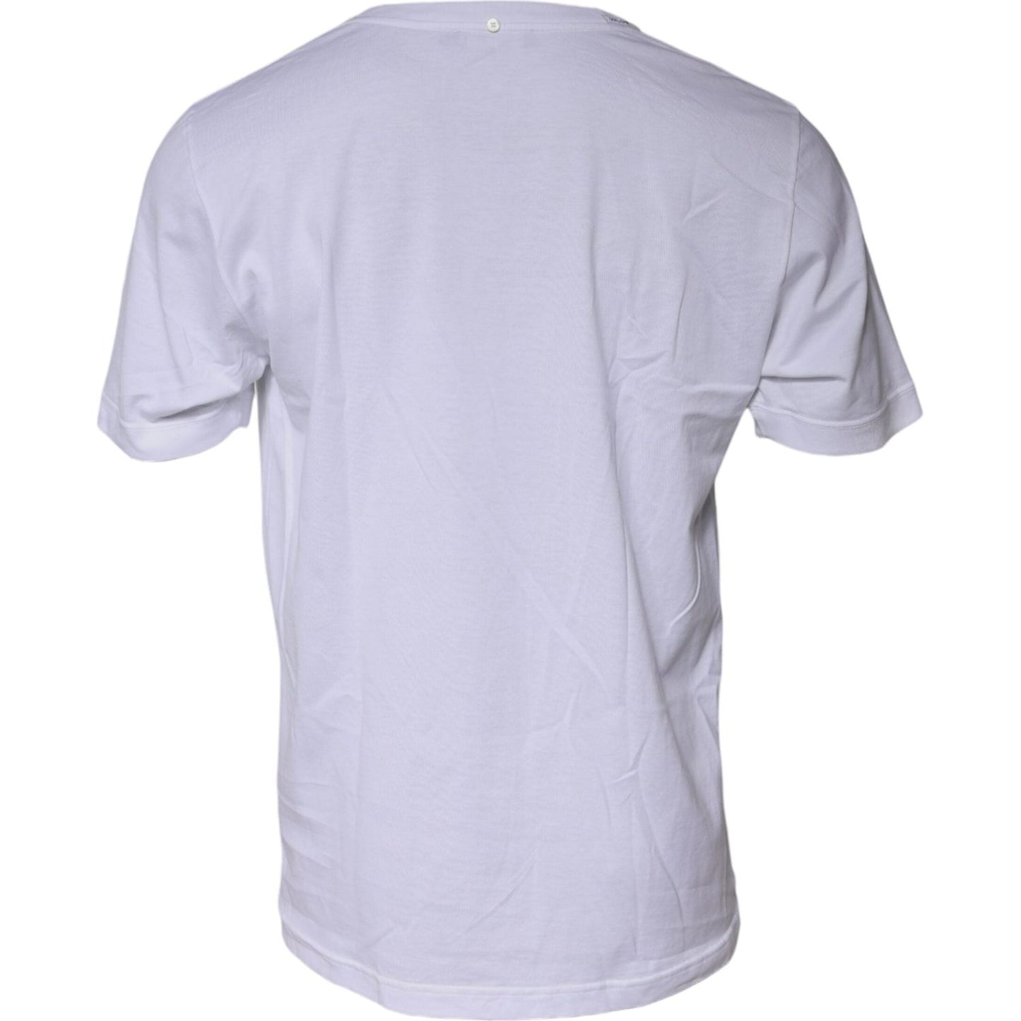 Dolce & Gabbana White Cotton Crew Neck Short Sleeves T-shirt TSH87404-48
