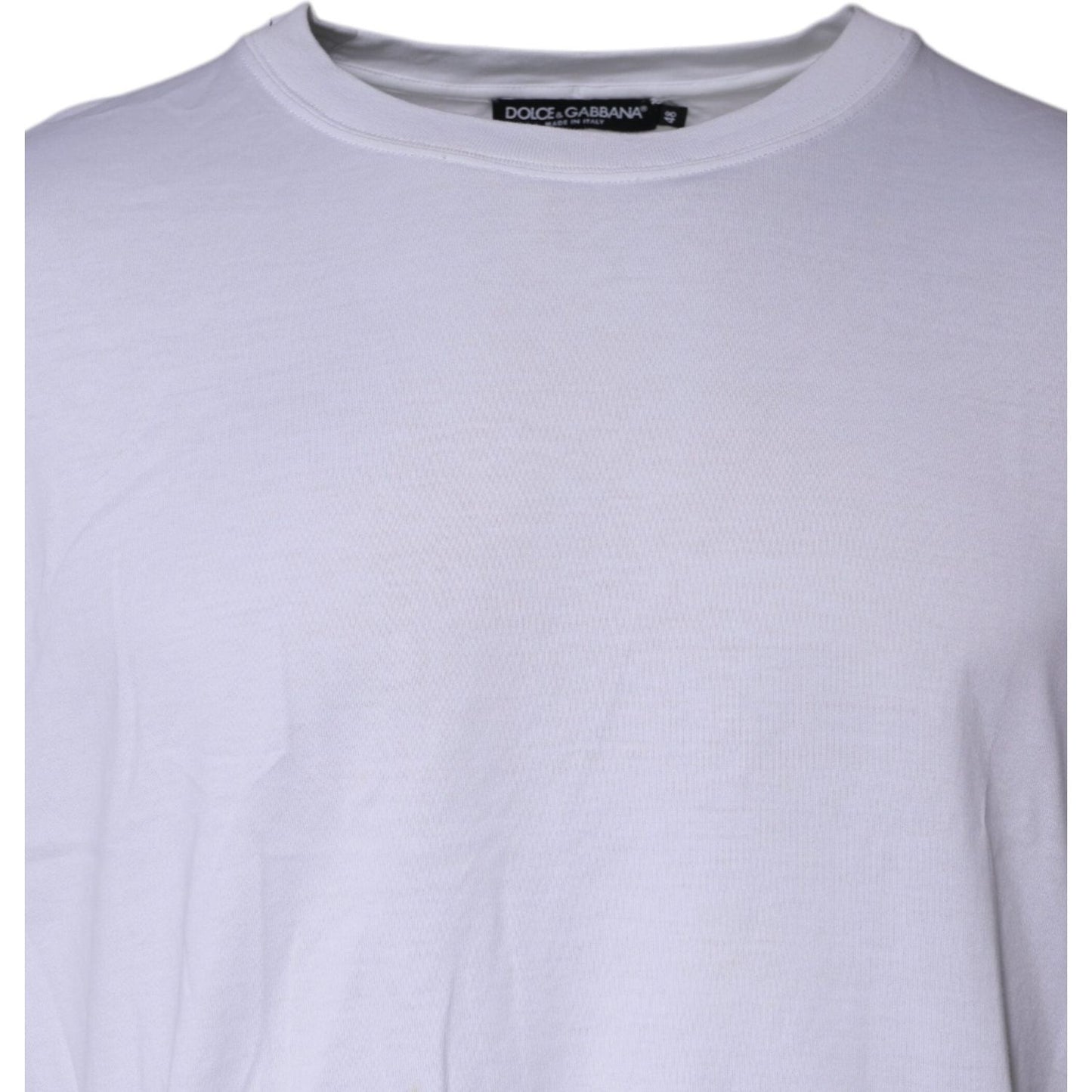 Dolce & Gabbana White Cotton Crew Neck Short Sleeves T-shirt TSH87404-48