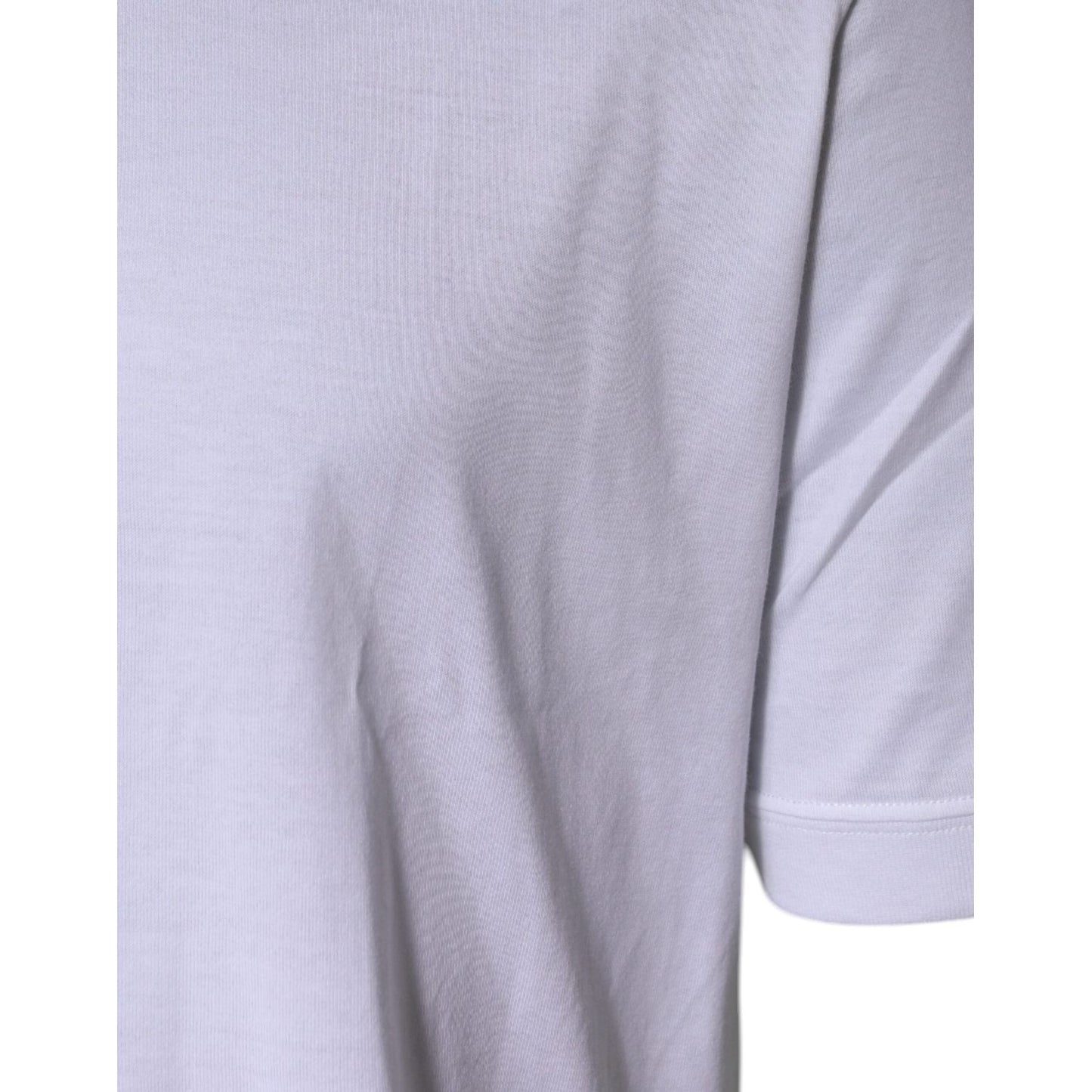 Dolce & Gabbana White Cotton Crew Neck Short Sleeves T-shirt TSH87404-48