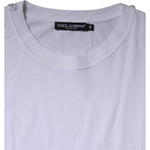 Dolce & Gabbana White Cotton Crew Neck Short Sleeves T-shirt TSH87404-48
