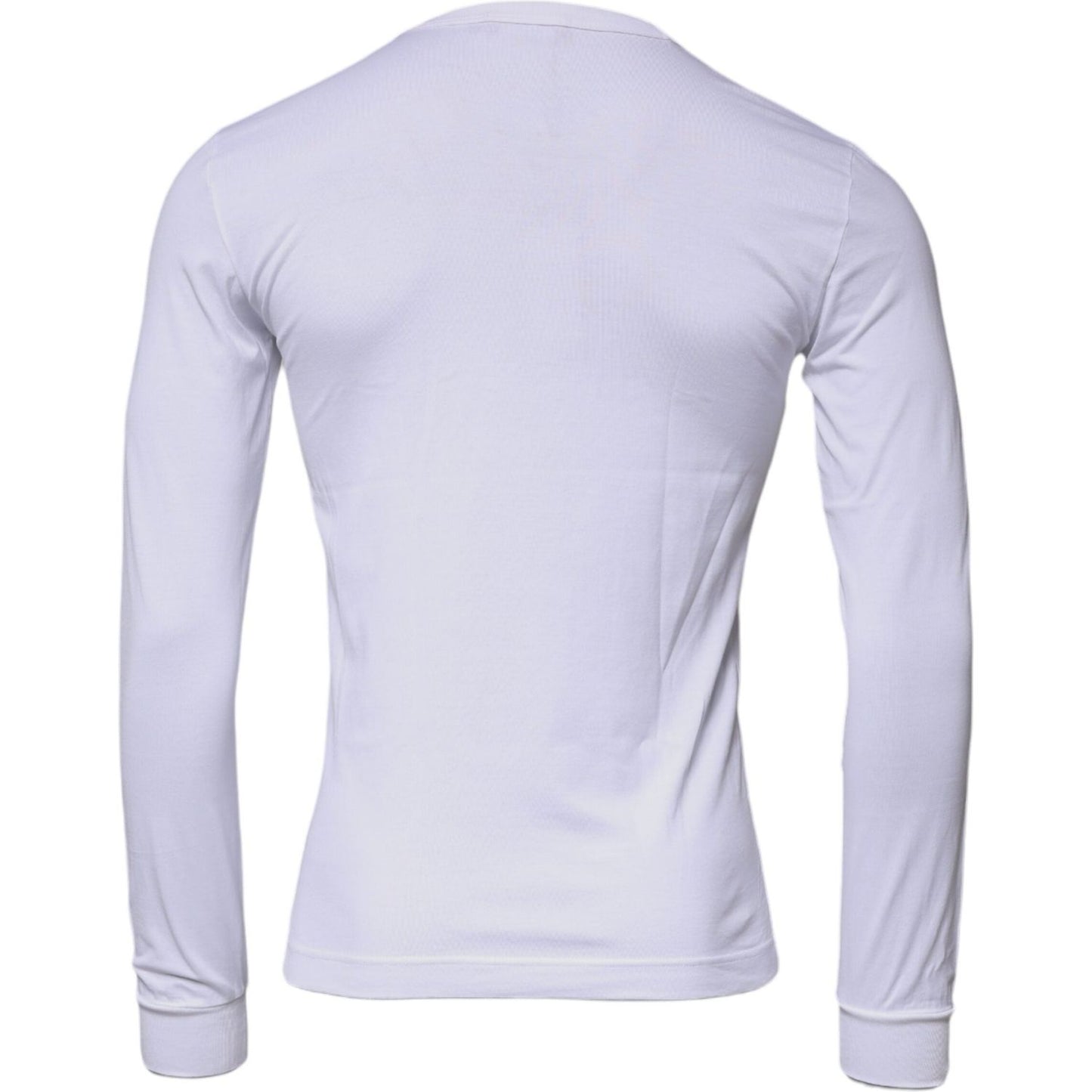 Dolce & Gabbana White Crown Crew Neck Cotton Pullover Sweater TSH87421-44