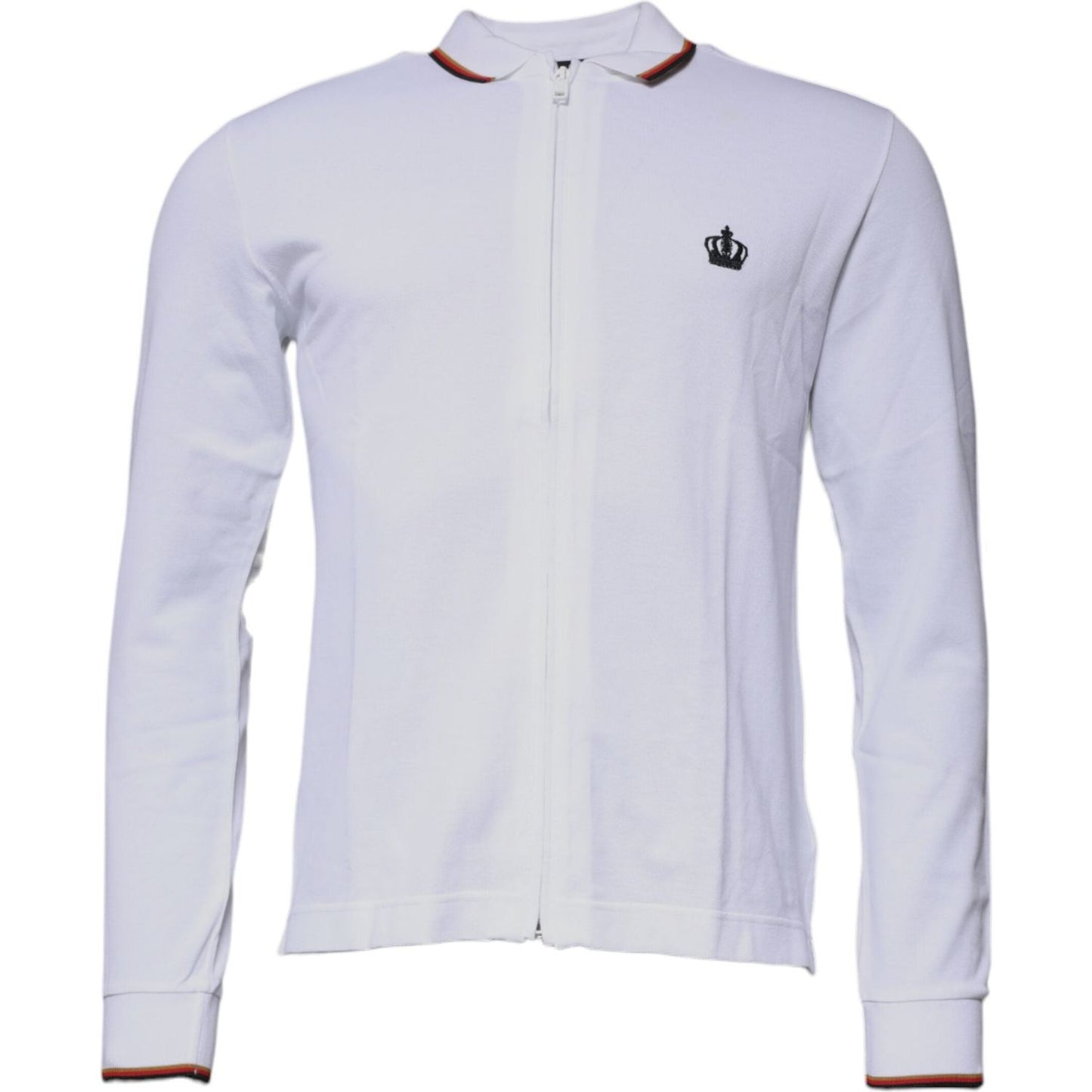 Dolce & Gabbana White Crown Men Full Zip Sweatshirt Sweater TSH87418-50