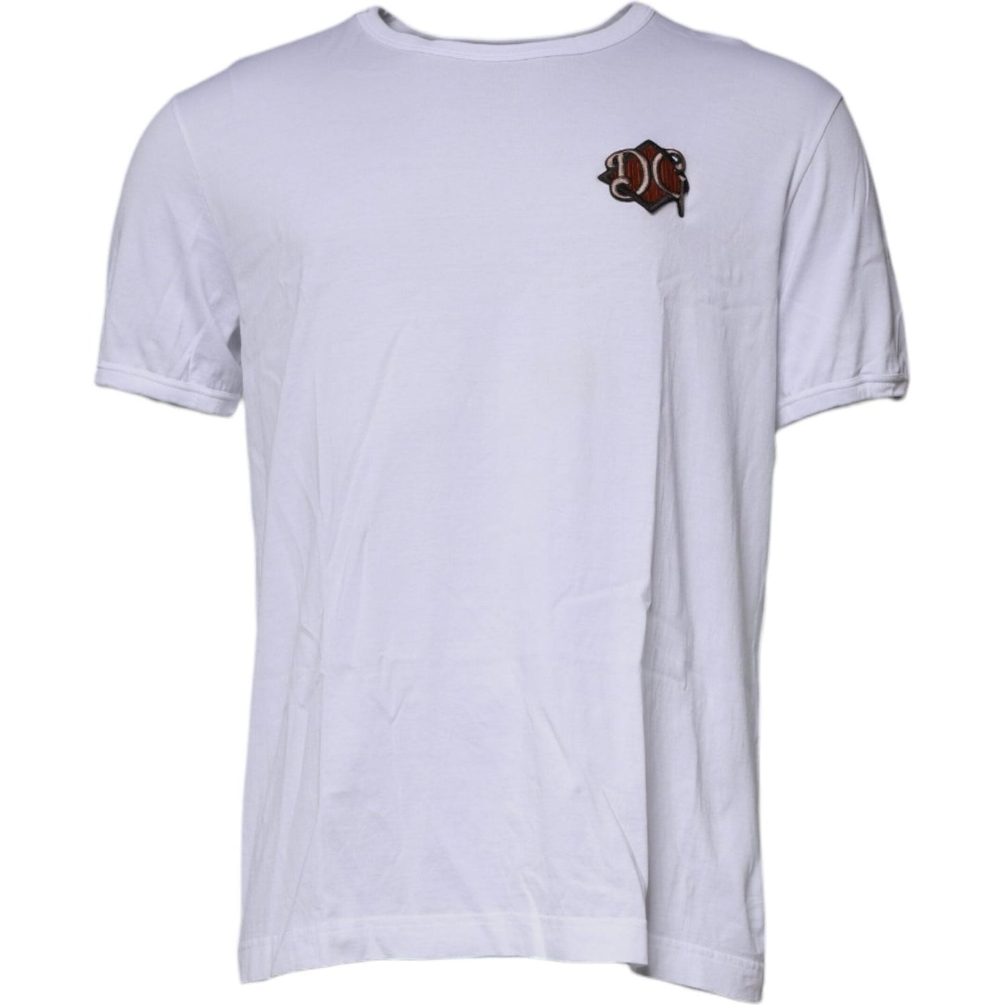 Dolce & Gabbana White DG Embroidery Cotton Crew Neck T-shirt TSH87369-56