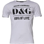 Dolce & Gabbana White D&G King Of Love Cotton Crew Neck T-shirt TSH87371-44