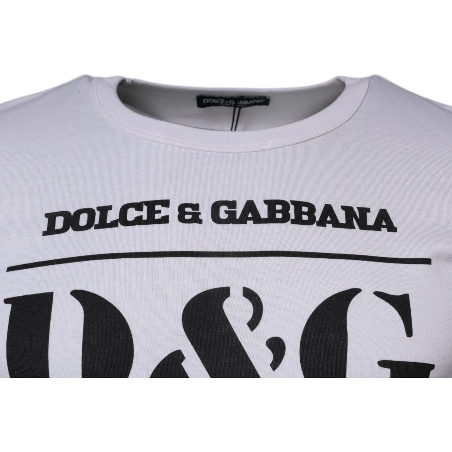 Dolce & Gabbana White D&G King Of Love Cotton Crew Neck T-shirt TSH87371-44