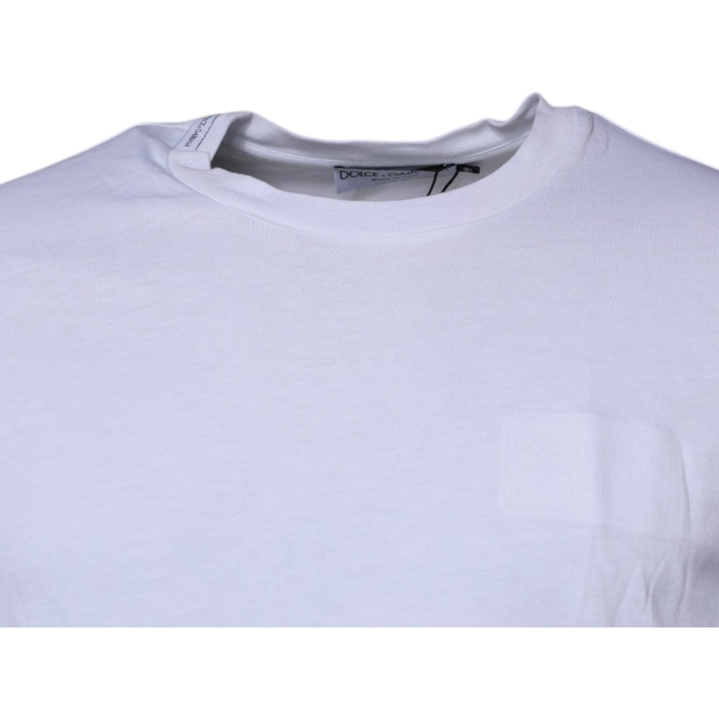 Dolce & Gabbana White DG Logo Cotton Crew Neck T-shirt TSH87403-50