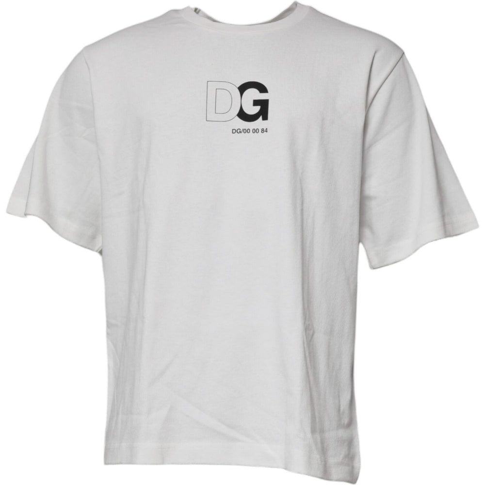 Dolce & Gabbana White DG Logo Crew Neck Short Sleeves T-shirt TSH87257-48