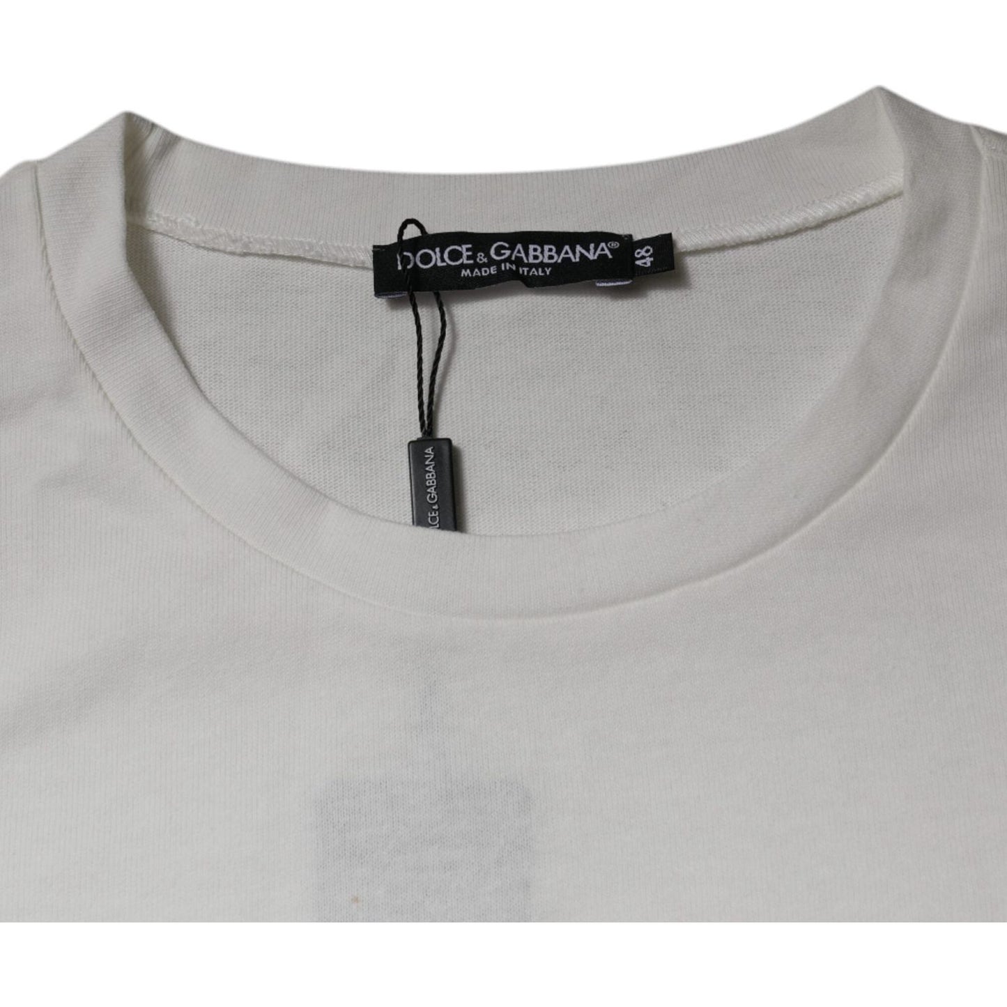Dolce & Gabbana White DG Logo Crew Neck Short Sleeves T-shirt TSH87257-48