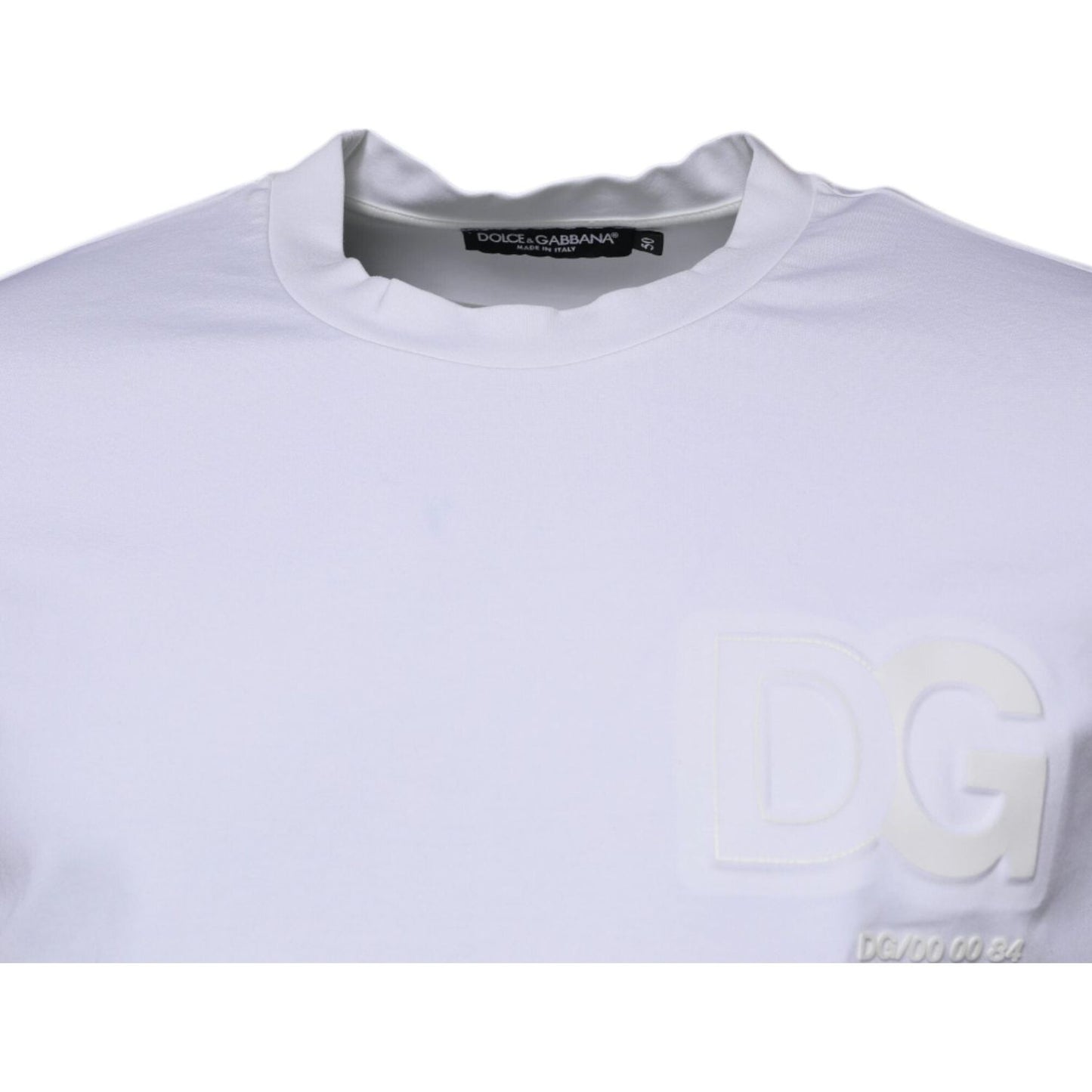 Dolce & Gabbana White DG Logo Crew Neck Short Sleeves T-shirt TSH87260-50