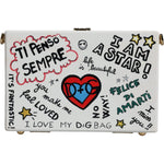 Dolce & Gabbana White Graffiti Print Clutch Crossbody Bag BAG4110
