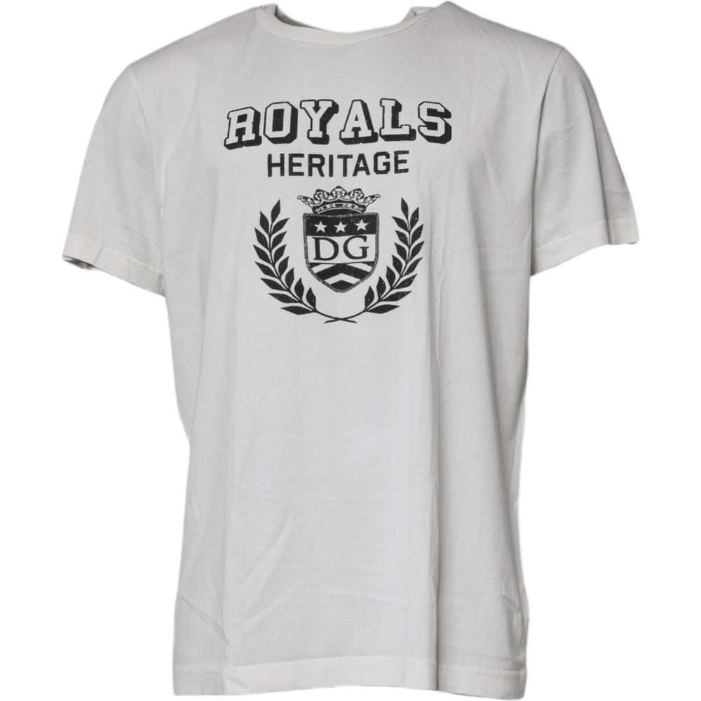 Dolce & Gabbana White Royals Heritage Cotton T-shirt TSH87230-54