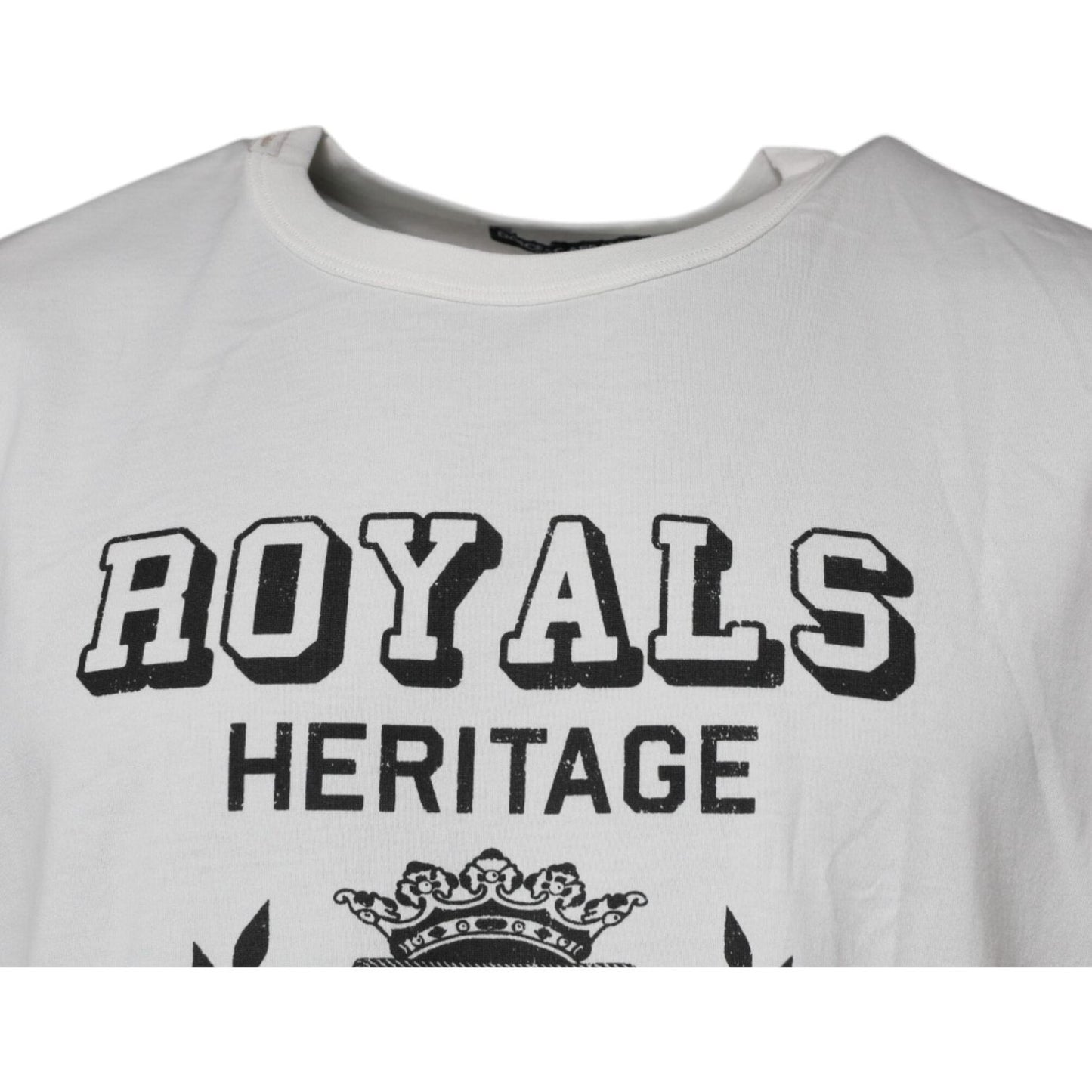 Dolce & Gabbana White Royals Heritage Cotton T-shirt TSH87230-54