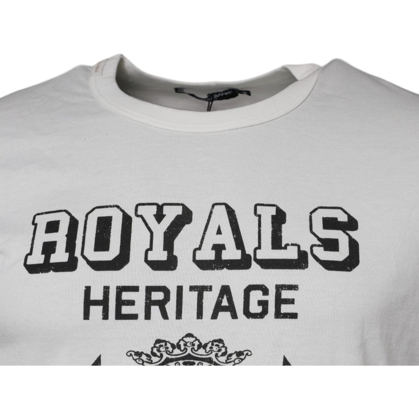 Dolce & Gabbana White Royals Heritage Cotton T-shirt TSH87231-46
