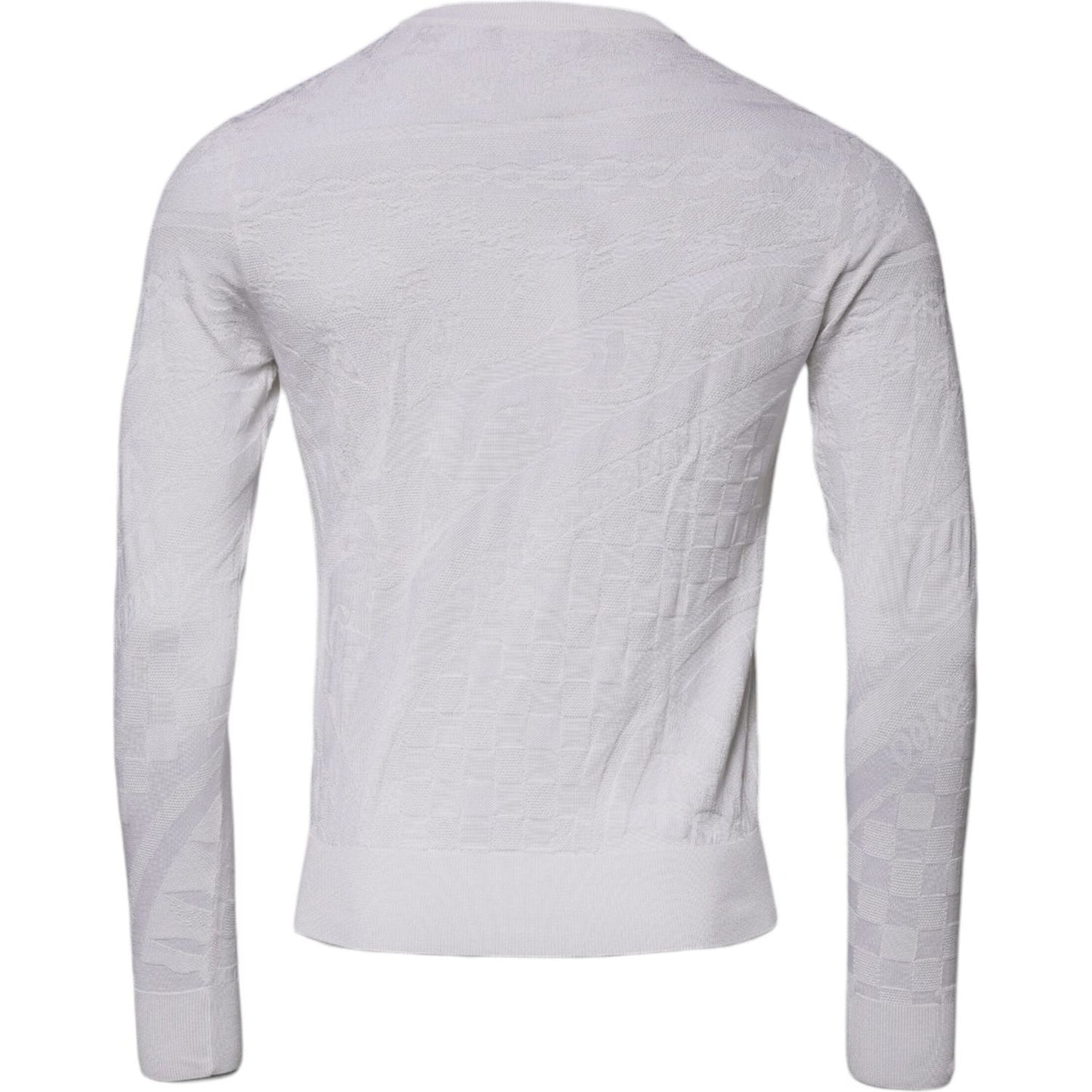Dolce & Gabbana White Silk Crew Neck Men Pullover Sweater TSH87543-46