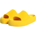 Dolce & Gabbana Yellow Rubber Slides Sandals Beachwear Shoes LA11842-39