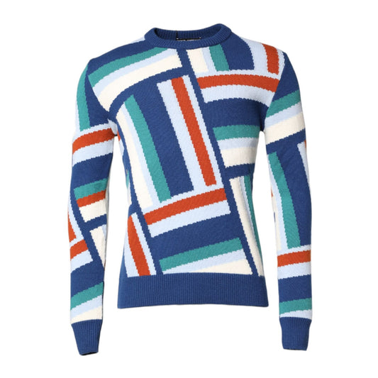 Dolce & Gabbana Multicolor Cashmere Knit Pullover Sweater