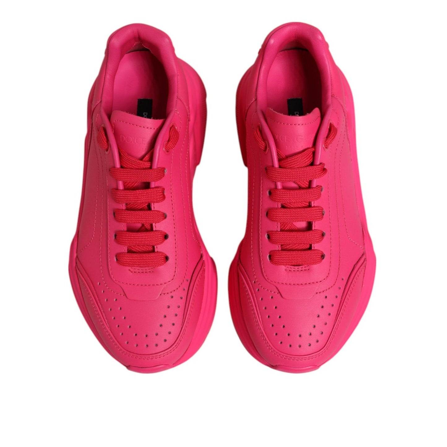 Dolce & Gabbana Pink Leather Daymaster Low Top Sneakers Shoes LA12849-37