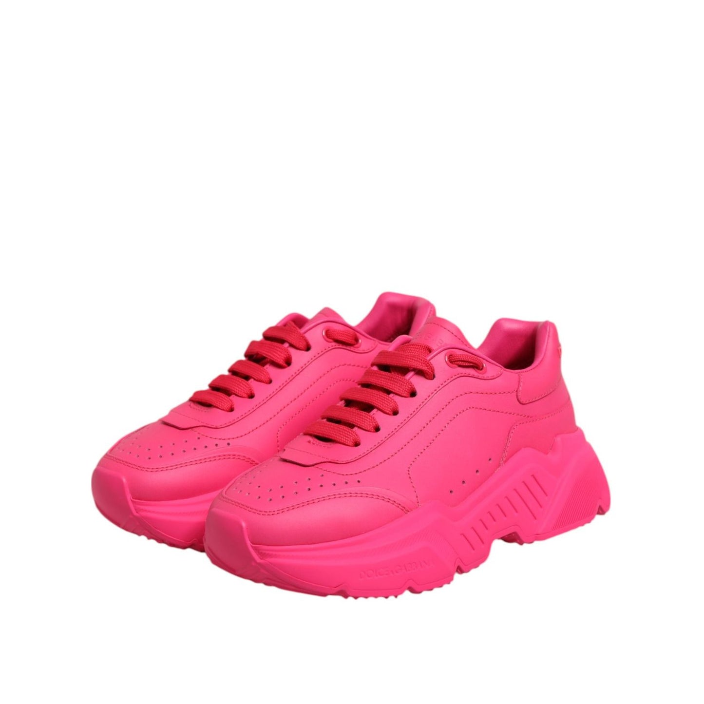 Dolce & Gabbana Pink Leather Daymaster Low Top Sneakers Shoes LA12849-37