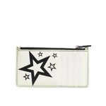 Dolce & Gabbana White Leather Douphin DG Logo Star Print Card Holder Wallet SMY11032
