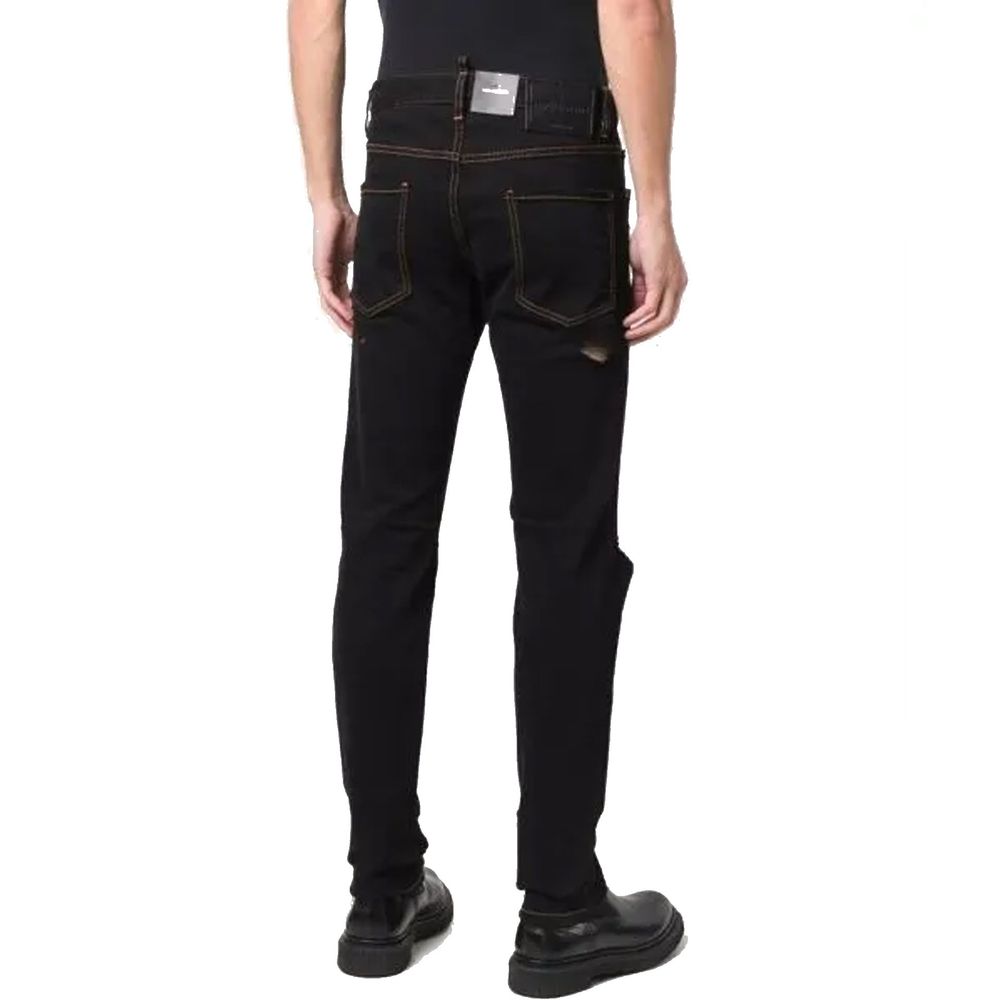 Dsquared² Black Cotton Slim Fit Jeans