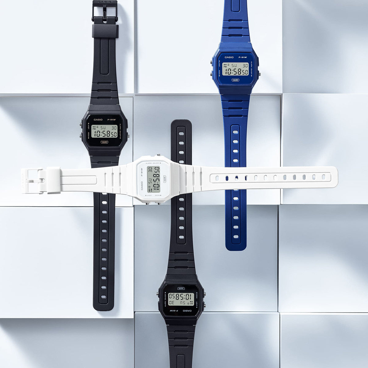 CASIO VINTAGE Mod. F-91 BIO RESIN STRAP - BLACK F-91WB-8AEF