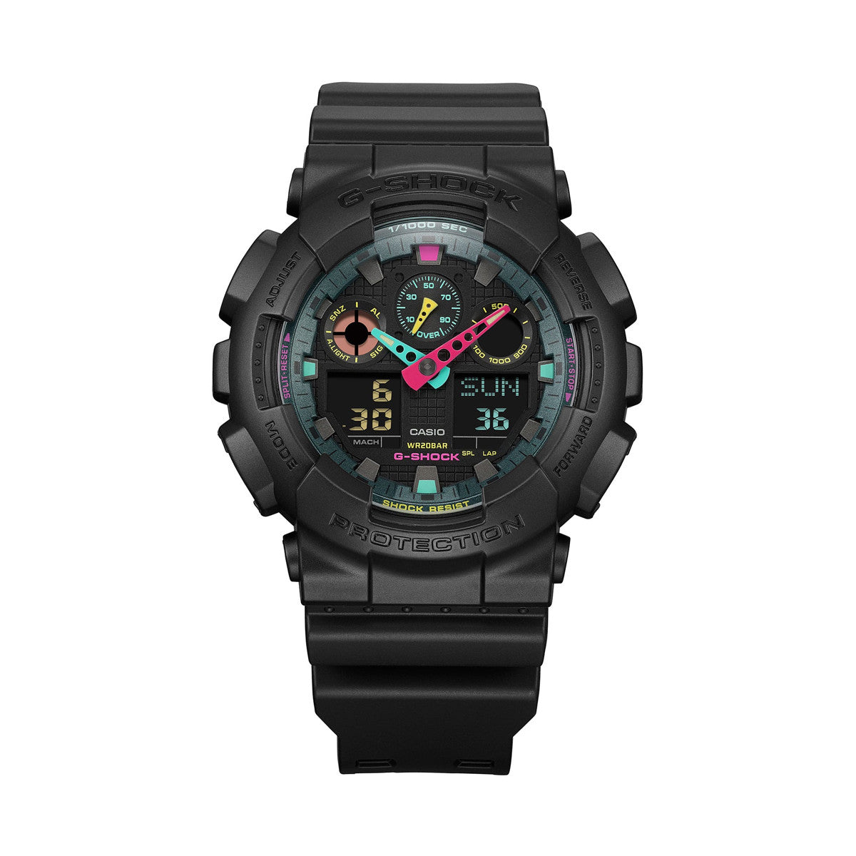 CASIO G-SHOCK Mod. OVERSIZE - MATTE FLUO SERIE - BLACK GA-100MF-1AER