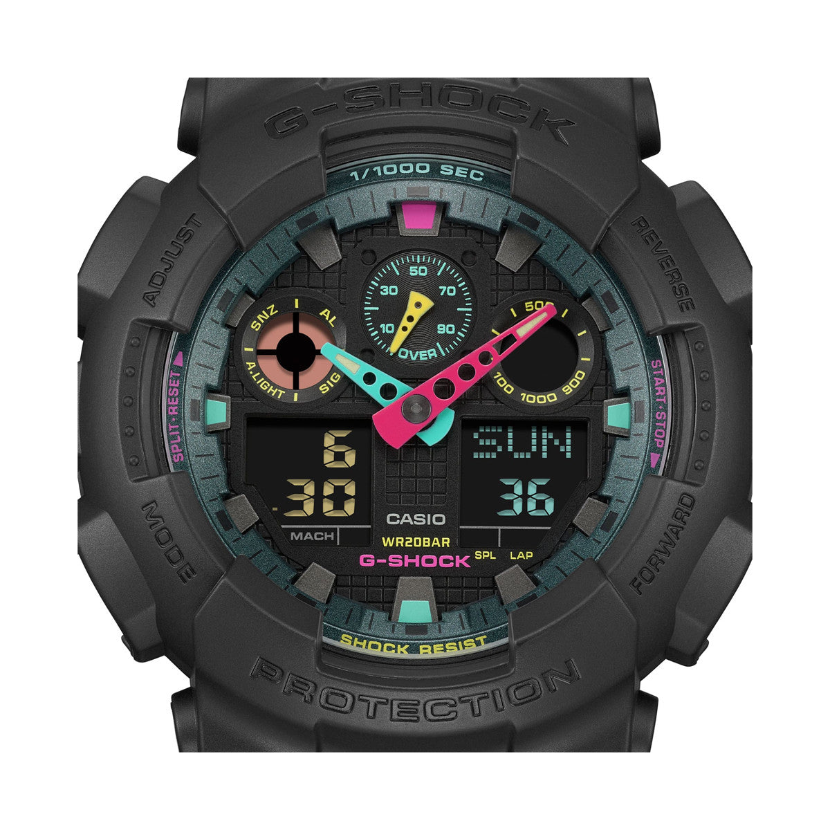 CASIO G-SHOCK Mod. OVERSIZE - MATTE FLUO SERIE - BLACK GA-100MF-1AER