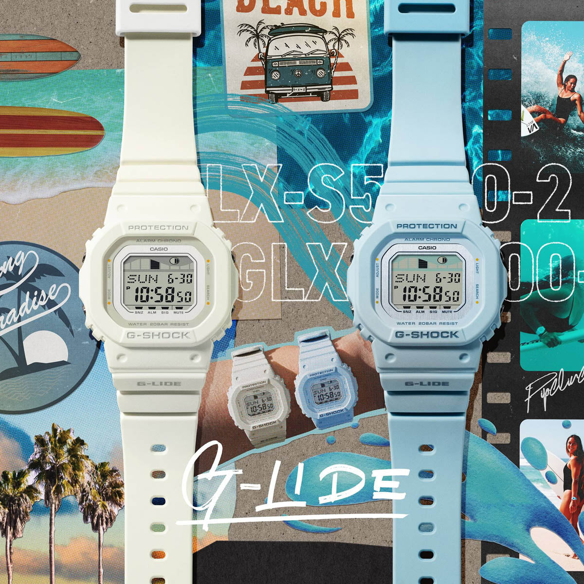 CASIO G-SHOCK Mod. G-LIDE Mid-Blue - SURF TIDE GRAPHS GLX-S5600-2ER
