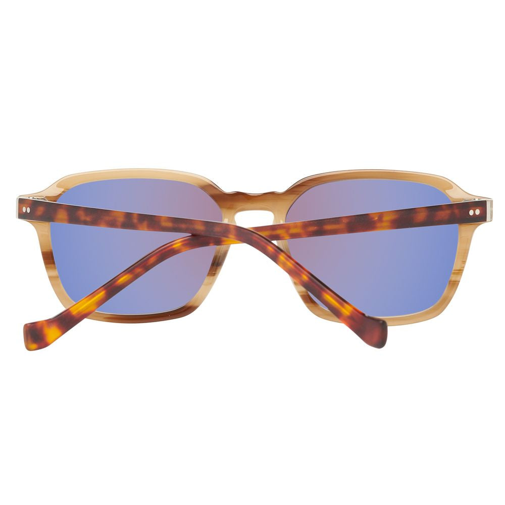 Hackett Brown Acetate Sunglasses with tortoiseshell frame and blue lenses, size 52/18/145mm.