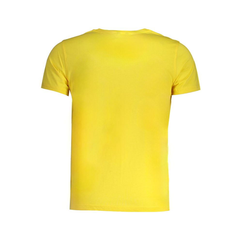 K-WAY Yellow Cotton T-Shirt with short sleeves, crew neck, single pocket, and contrast details, featuring the logo on the back.