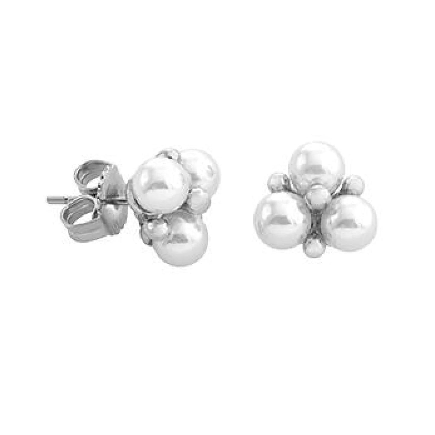 MAJORICA JEWELRY Mod. 15297.01.2.E00.000.1 elegant pearl cluster earrings on white background