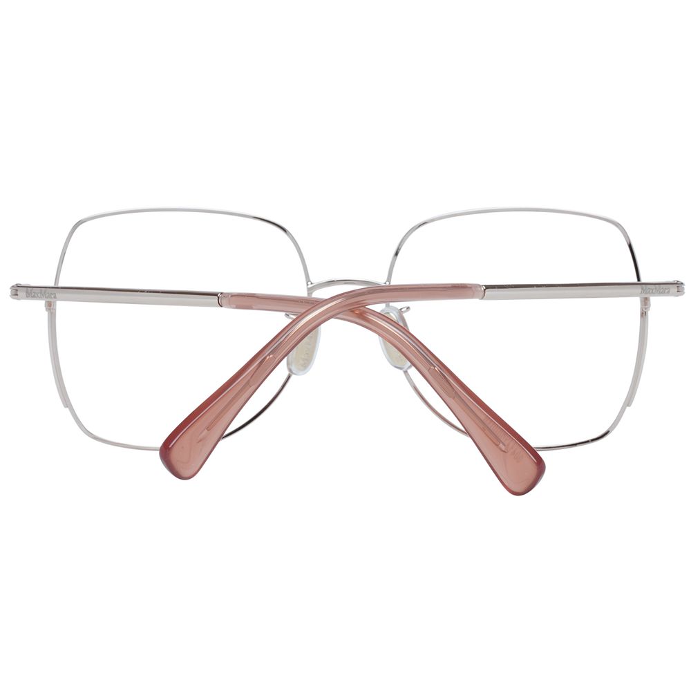 Rear view of Max Mara Gold Metal Glasses (Frames) showcasing full-rim trapezium design.