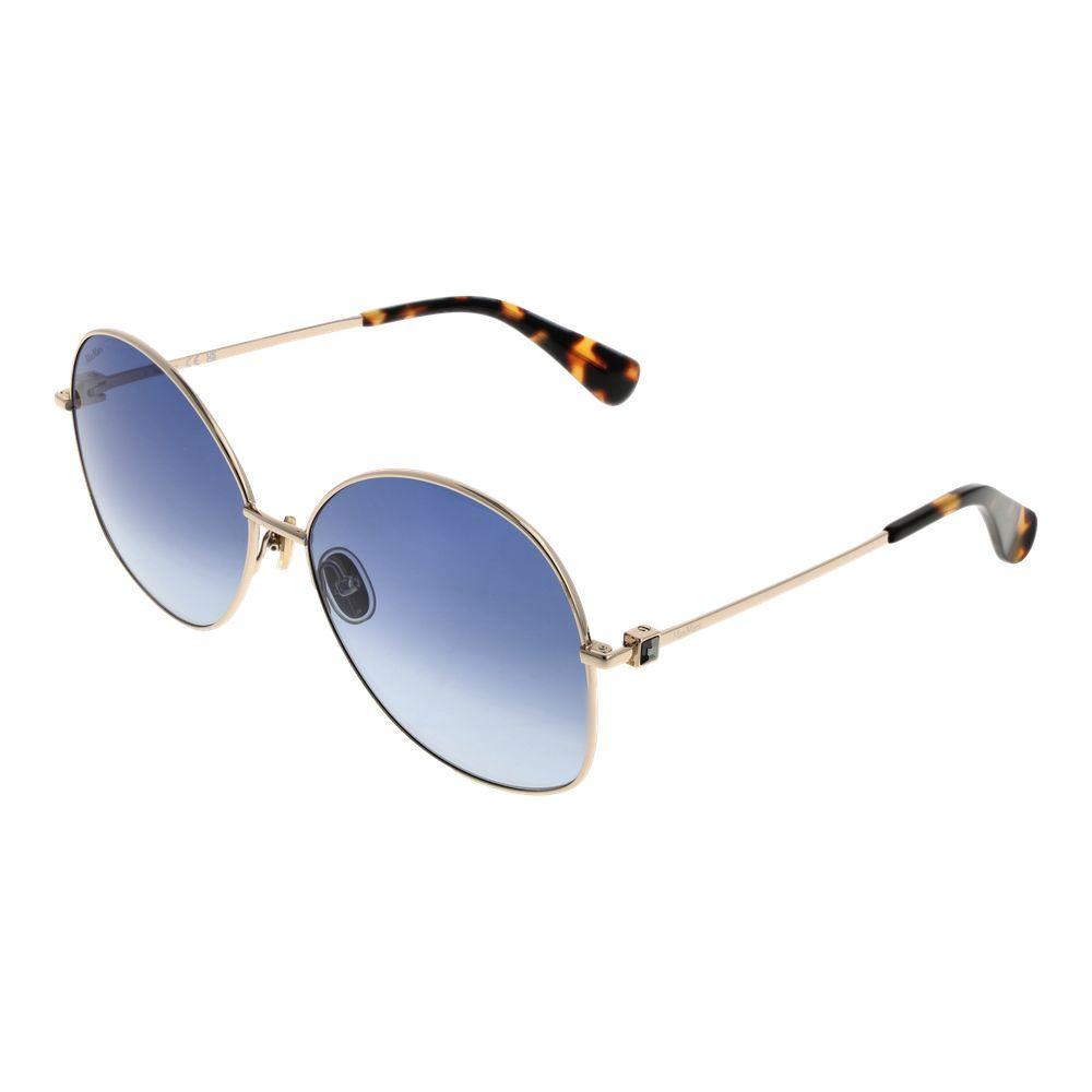 Max Mara Gold Women SunglassesGender Women Main color Gold Frame color Gold Frame material Metal Rim Style Full-Rim Lenses Color Blue Lenses Material Plastic Lenses Effect Gradient Lenses width 60 Size 60-15-140 Lenses Height 57 Bridge width 15 Frame widt