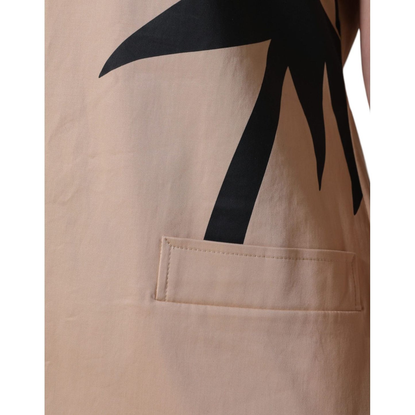 Moschino Beige Cotton Short Sleeve Knee Length Dress DR281223-46