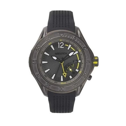 NAUTICA Mod. NAPBRW003 gent's quartz analog watch, water-resistant 20 ATM, 44mm mineral case, official box packaging.