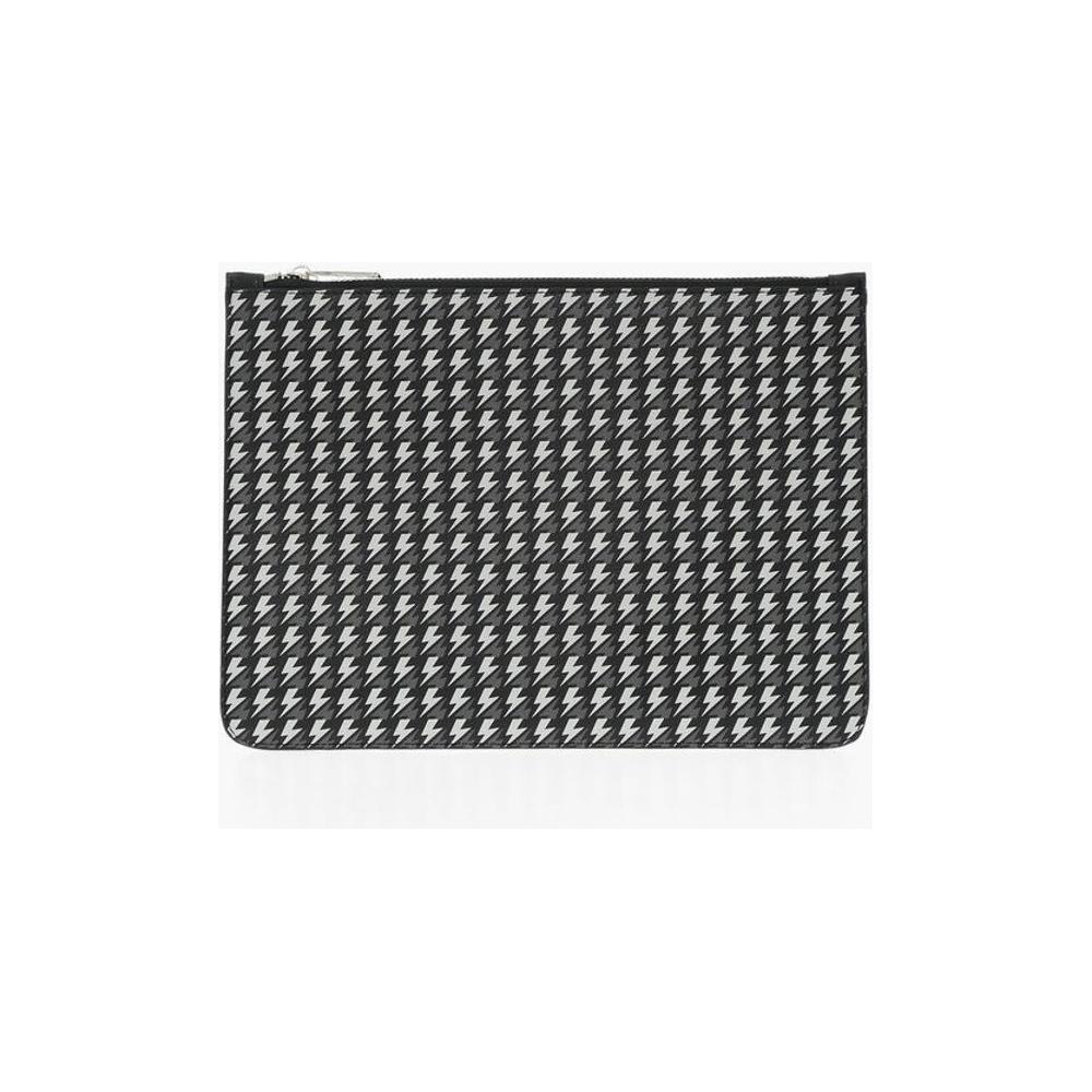 Neil Barrett All-Over Logo Leather Pouch