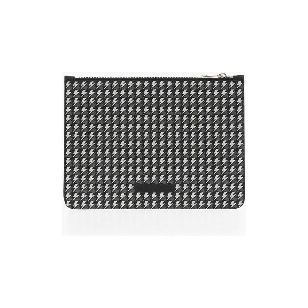Neil Barrett All-Over Logo Leather Pouch
