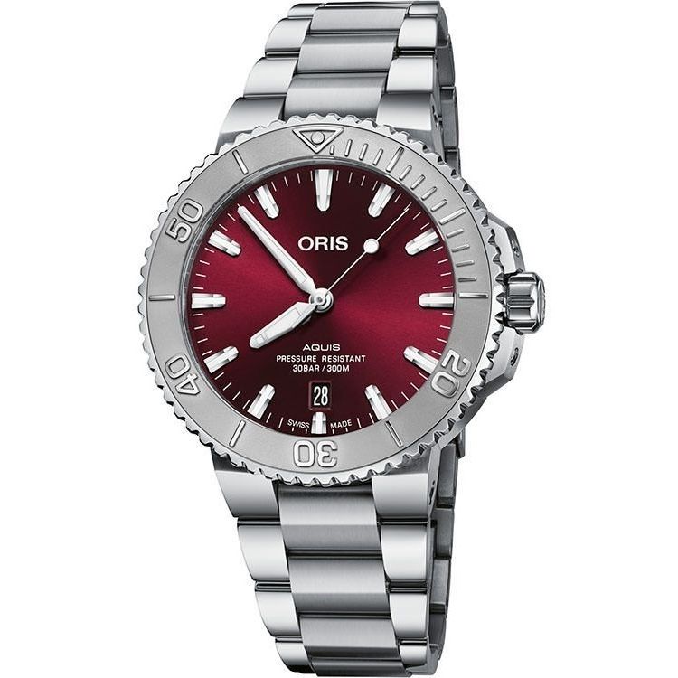 ORIS MOD. AQUIS DATE RELIEF CHERRY WATCHES