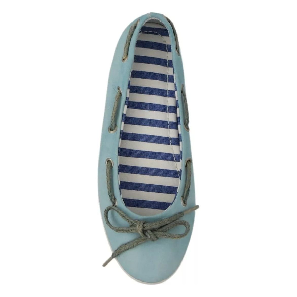 Pantofola D'Oro Sky Blue Suede Lace Bow Loafers Ballet Flat Shoes LA8396-37