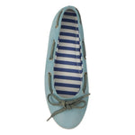 Pantofola D'Oro Sky Blue Suede Lace Bow Loafers Ballet Flat Shoes LA8396-37