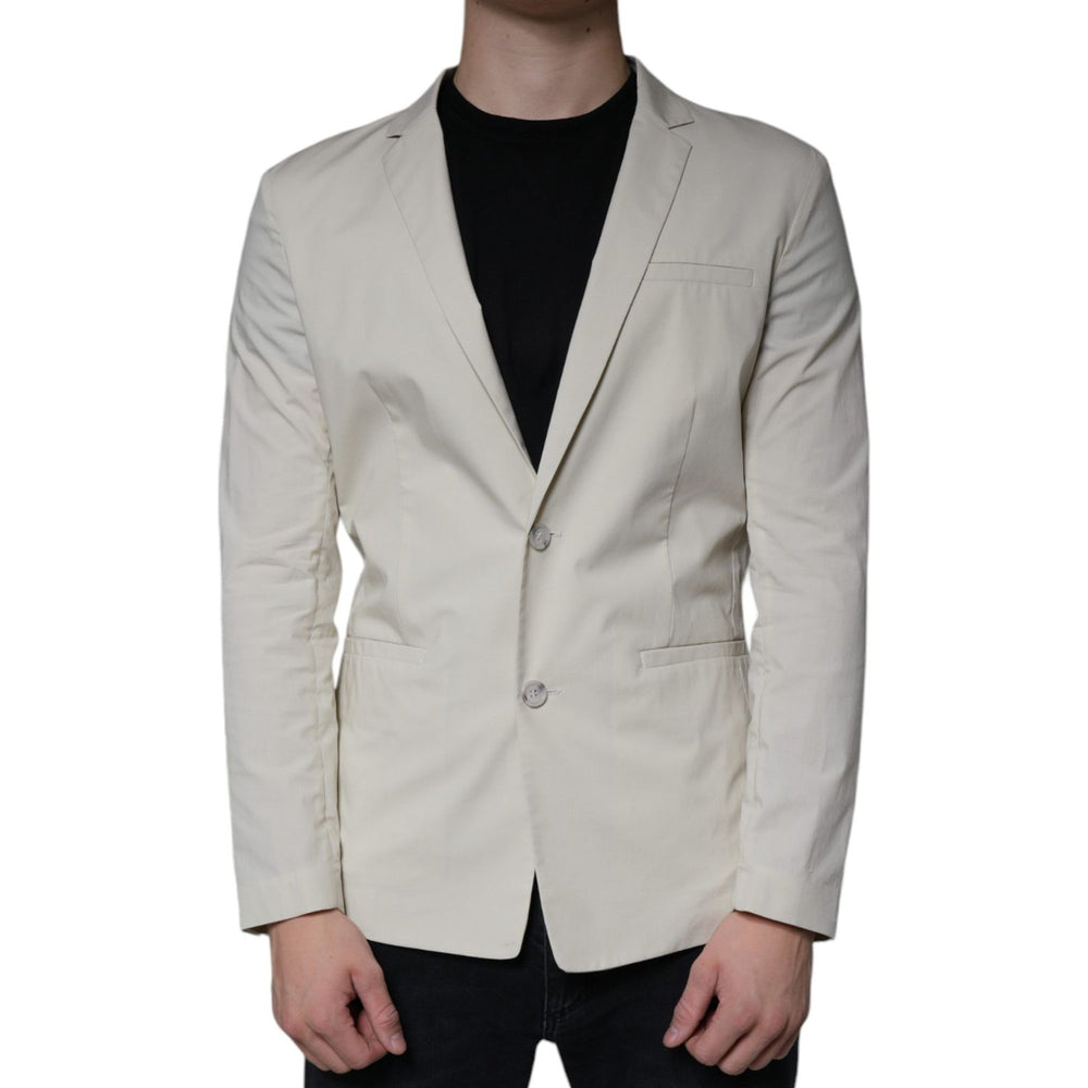 Paolo Pecora Milano Beige Single Breasted Dress Formal Coat Blazer JKT41244-46