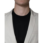 Paolo Pecora Milano Beige Single Breasted Dress Formal Coat Blazer JKT41244-46