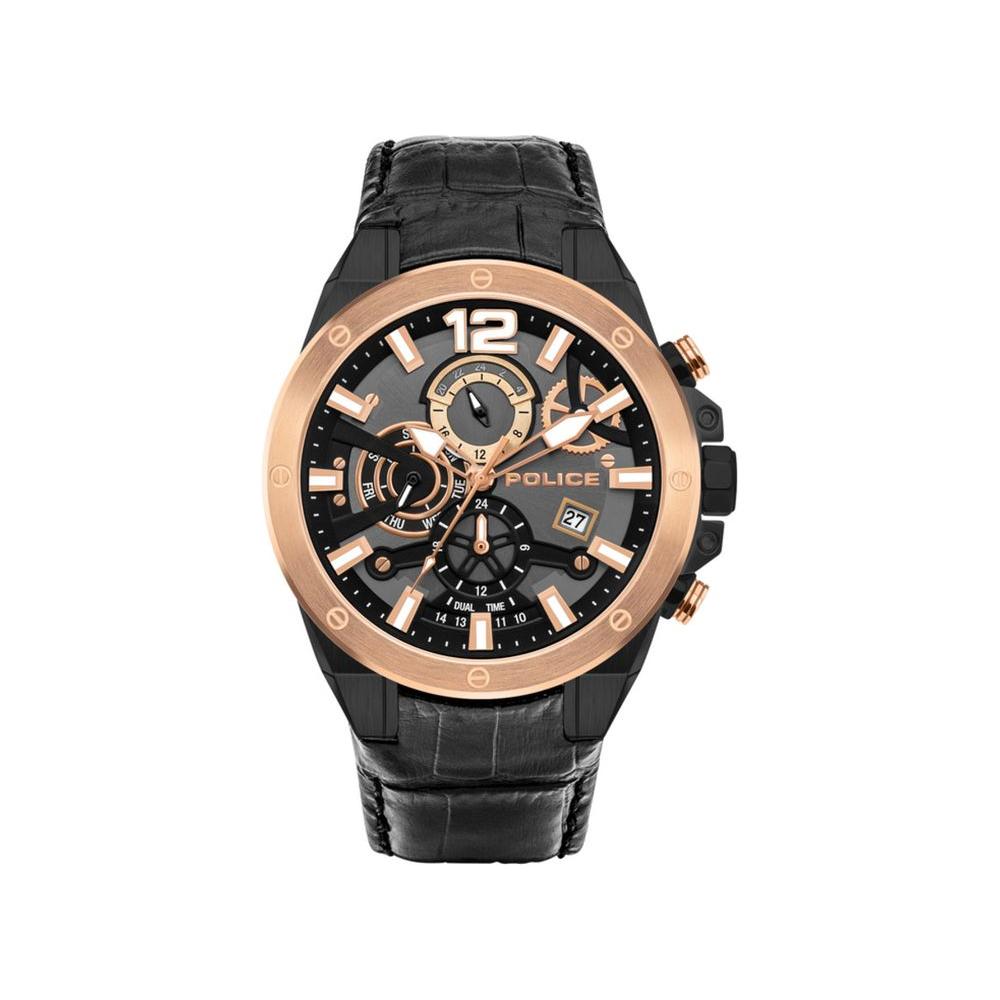 Police Police Black Leather Watch POPL15711JSBR61AC 1728,Black,Men,New with tags,Police,Watches for Men - Watches