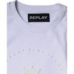 Replay White Embossed Logo Crew Neck Men Sweatshirt Sweater TSH86985-56