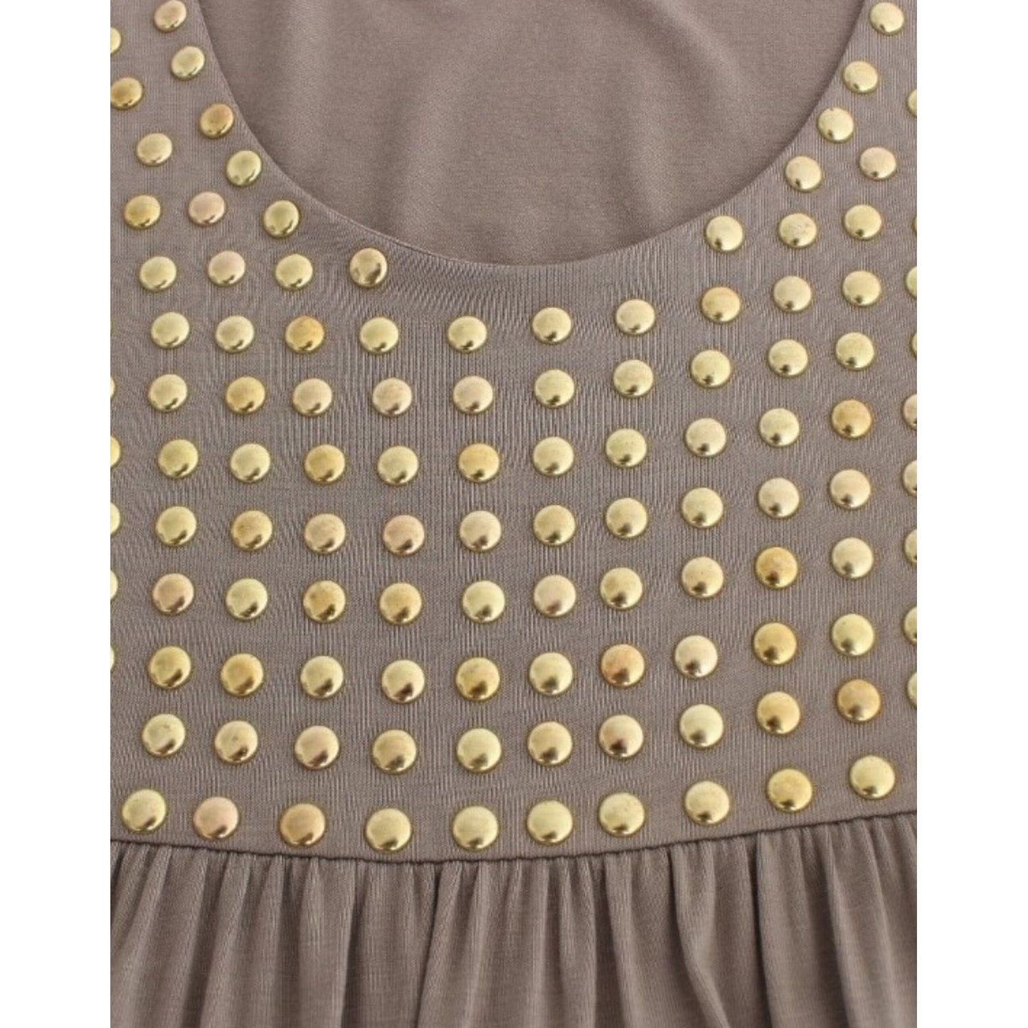 Roccobarocco Khaki studded sheath dress