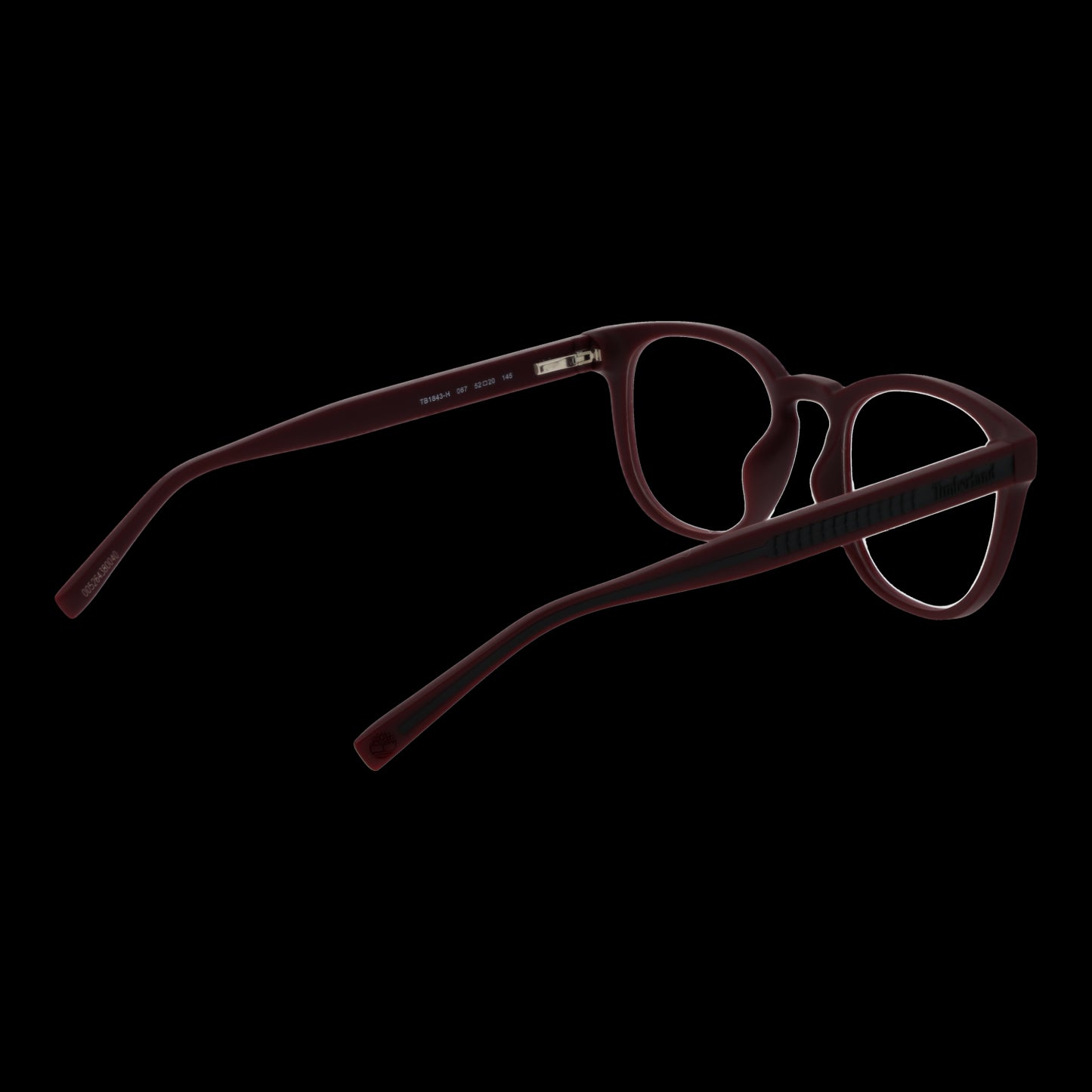TIMBERLAND MOD. TB1843-H 52067 Gent's eyewear frame in dark color, side and back view, showcasing modern design and style.