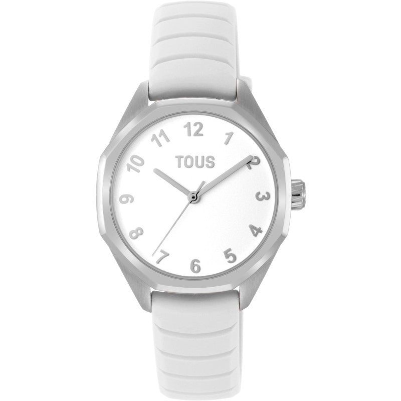 TOUS WATCHES Mod. 3000142700 with white strap and silver case