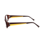 Side view of Tod's Bicolor Acetate Frames in Havana color, showcasing acetate material and temple length 135mm.