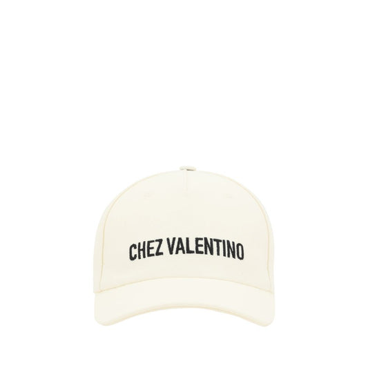 Valentino Garavani Cream Cotton Cap (Baseball Hat)